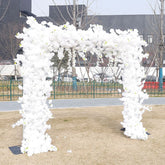 Aperturee - Aperturee Pure White Arch Artificial Flower Wall Party Decor